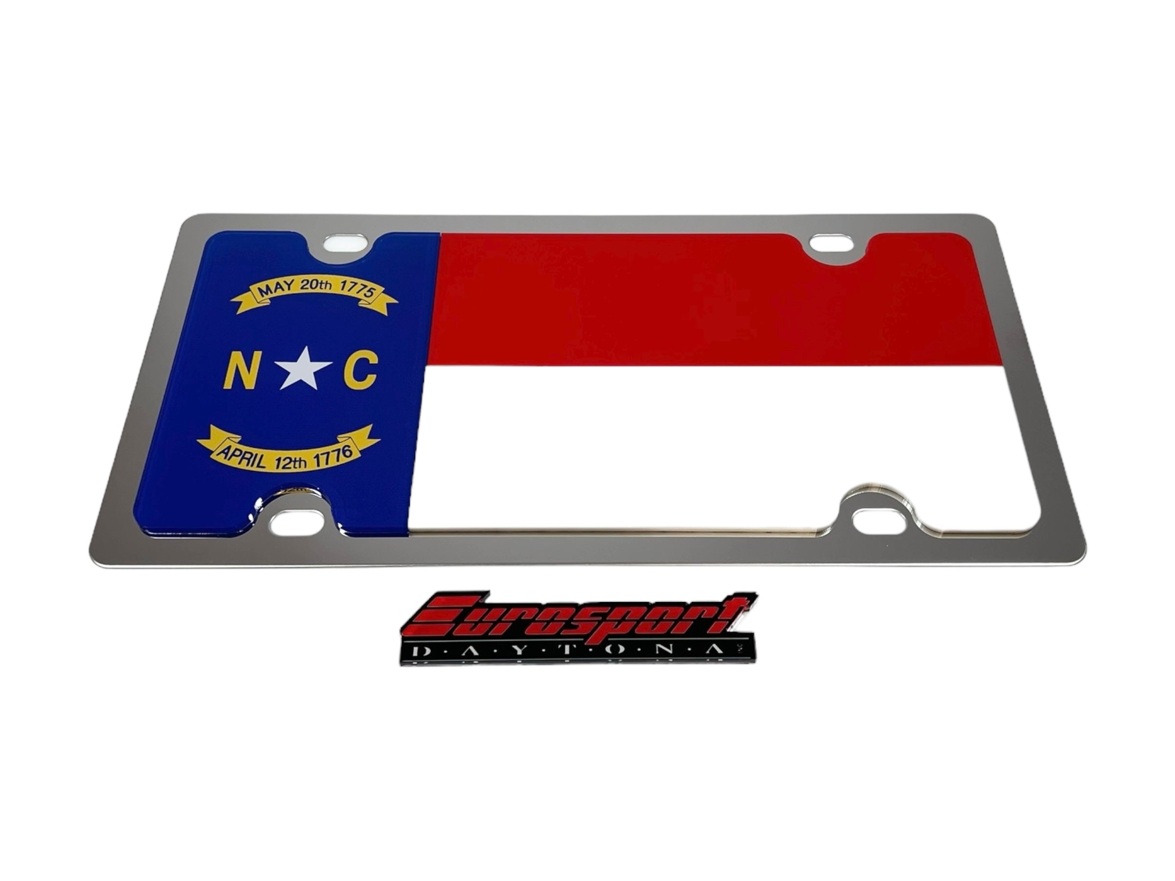 North Carolina State Flag Stainless Steel License Plate