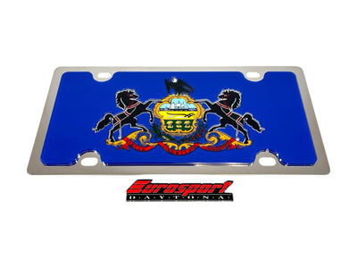Pennsylvania State Flag Stainless Steel License Plate