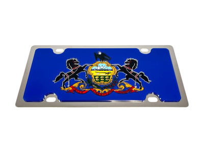 Pennsylvania State Flag Stainless Steel License Plate