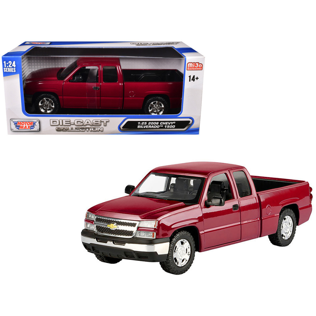 2006 Chevrolet Silverado 1500 Pickup Truck Red Metallic "Die-Cast Collection" Series 1/25 Diecast Model Car