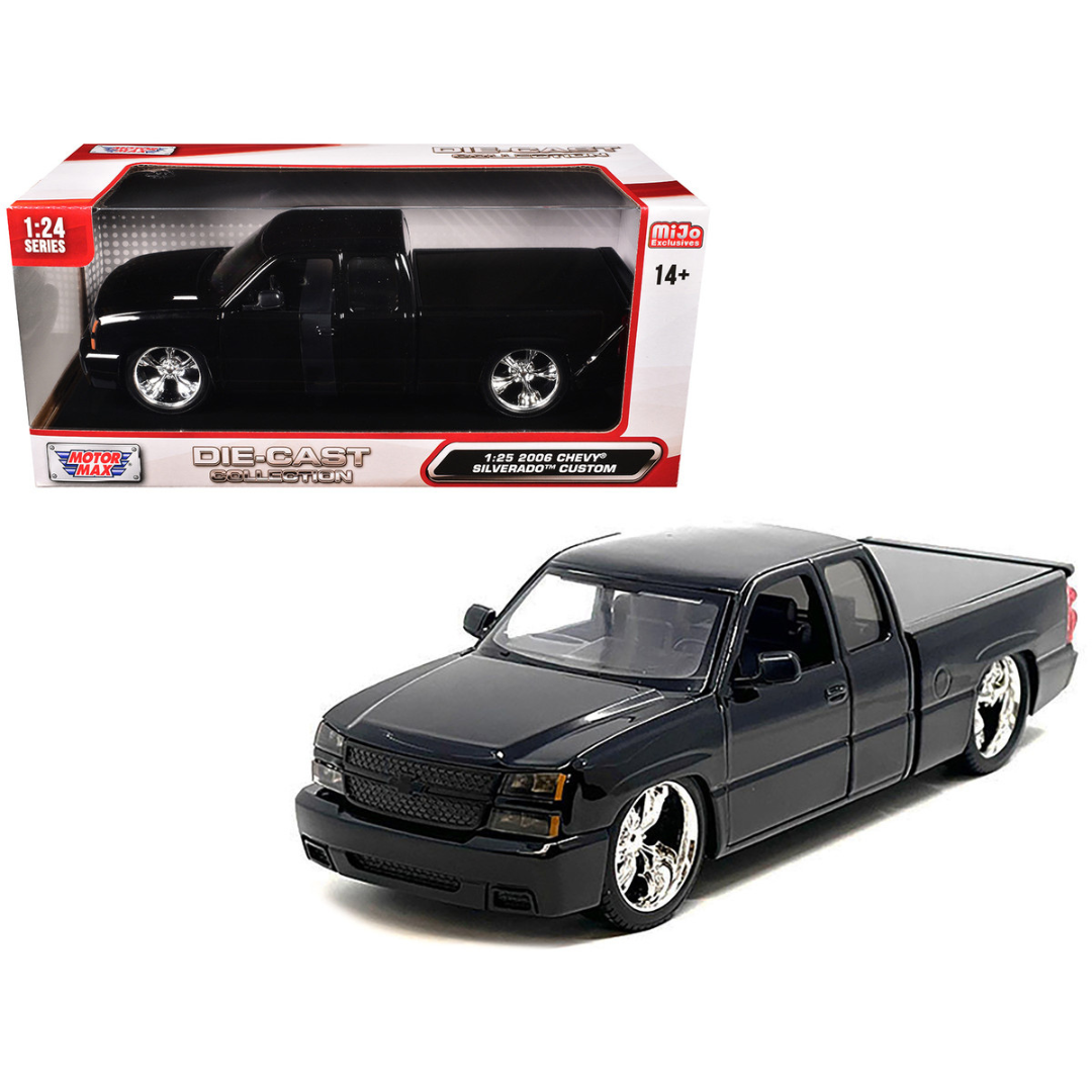 2006 Chevrolet Silverado Custom Pickup Truck Black "Die-Cast Collection" Series 1/25 Diecast Model Car