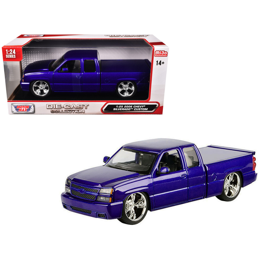 2006 Chevrolet Silverado Custom Pickup Truck Blue Metallic "Die-Cast Collection" Series 1/25 Diecast Model Car