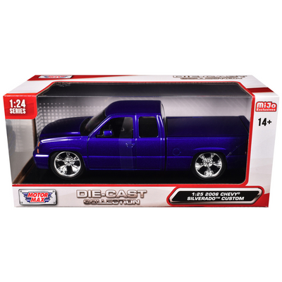 2006 Chevrolet Silverado Custom Pickup Truck Blue Metallic "Die-Cast Collection" Series 1/25 Diecast Model Car