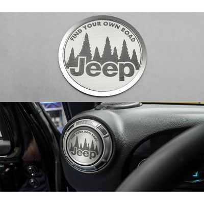 2007-2018 Jeep Wrangler JK/2018+ JL/2018-2023 - A/C Duct Trim Plates, Etched Find Own Your Road 4Pc | Stainless Steel