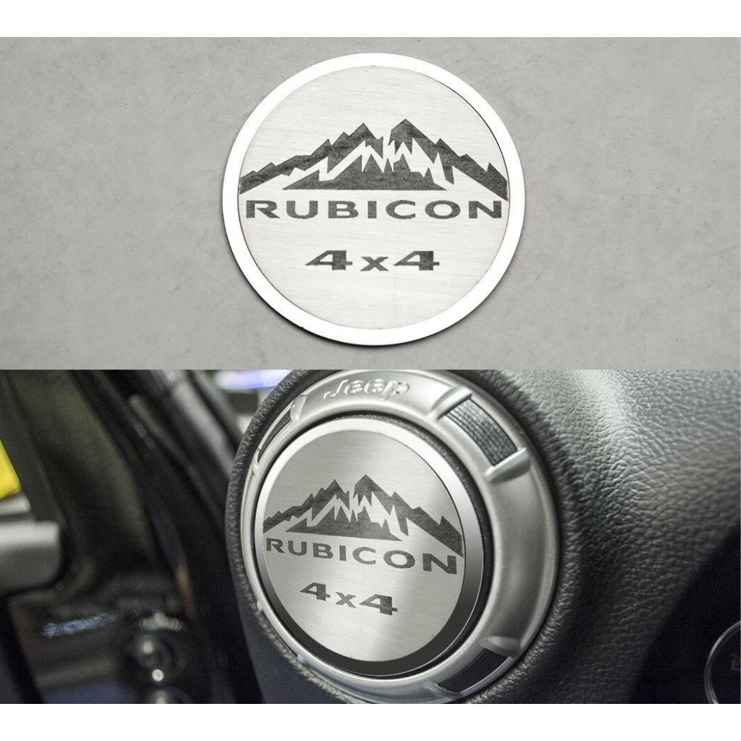 2007-2018 Jeep Wrangler JK/2018+ JL/2018-2023 - A/C Duct Trim Plates, Etched Rubicon 4Pc | Stainless Steel