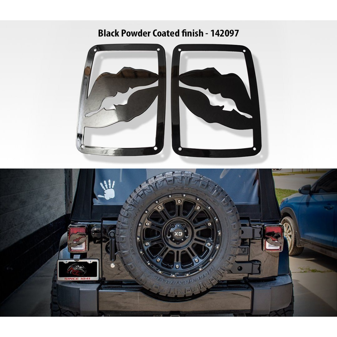 2007-2018 Jeep Wrangler JK/JKU - Lips Tail Light Covers | Stainless Steel, Choose Finish