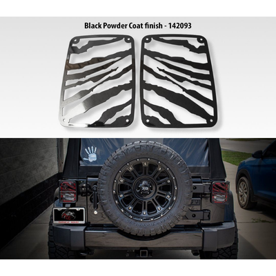 2007-2018 Jeep Wrangler JK/JKU - Safari Tail Light Covers | Stainless Steel, Choose Finish