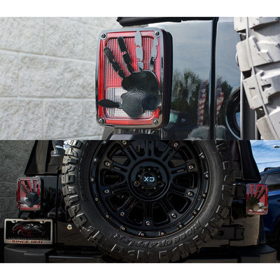 2007-2018 Jeep Wrangler JK/JKU - Wave Hand Tail Light Covers | Stainless Steel, Choose Finish