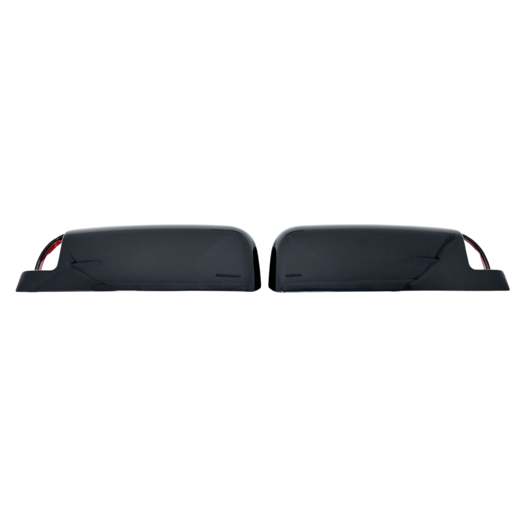 2010 Dodge Ram 3500/Ram 2500, 11-22 Ram 2500/3500 Non-Tow Style 2 PCS With Turn Signal Top Gloss Black Tape-on Mirror Cover