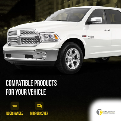 2013-2018 Ram 1500, 19-23 Ram 1500 Classic 2 PCS With Turn Signal Full Chrome Tape-on Mirror Cover