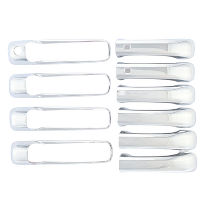 2013-2018 Ram 1500/2500/3500, 19-23 Ram 1500 Classic W/ or W/O Smart Key 10 PCS Chrome Snap-on W/Tape Patented Door Handle Cover