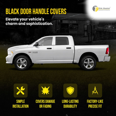Trim Illusion DH6275BLK gloss black door handle covers for 2013-2024 Ram 1500, Ram 2500, Ram 3500 and more - image 5