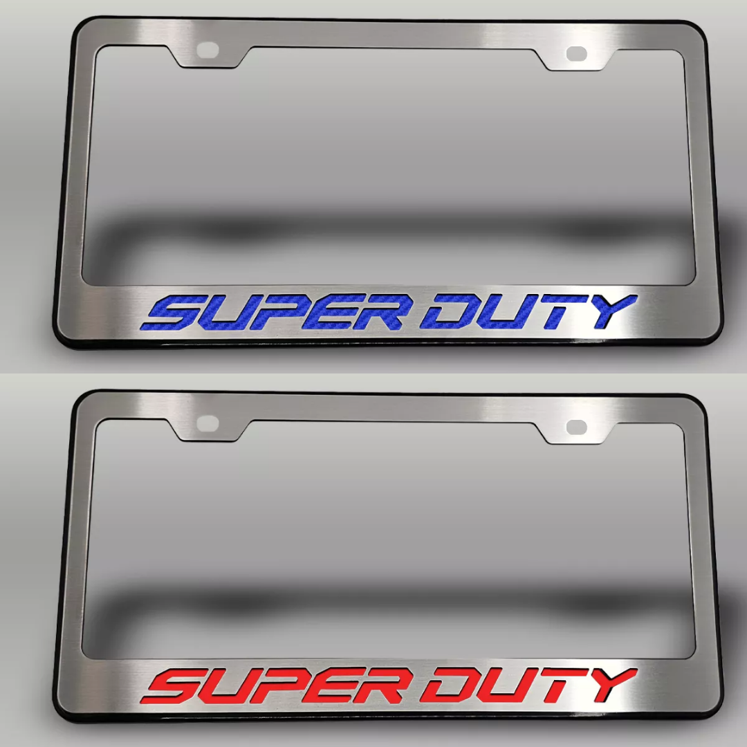 2017-2022 Ford F-250 Black License Plate Frame with "Super Duty" Lettering | Choose Color