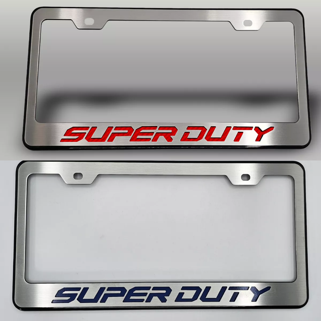 2017-2022 Ford F-250 Black License Plate Frame with "Super Duty" Lettering | Choose Color