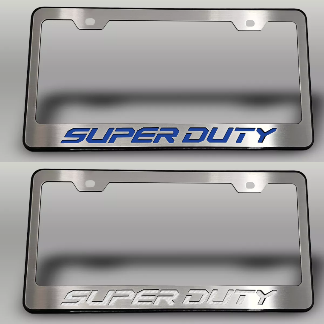 2017-2022 Ford F-250 Black License Plate Frame with "Super Duty" Lettering | Choose Color