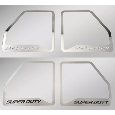 2017-2022 Ford F250 Brushed Deluxe Door Speaker Trim "SUPER DUTY" Logo 6pc | Select Inlay