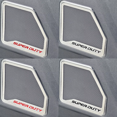 2017-2022 Ford F250 Polished Front Inner Door Speaker Trim "SUPER DUTY" Etched Logo 2pc | Select Inlay