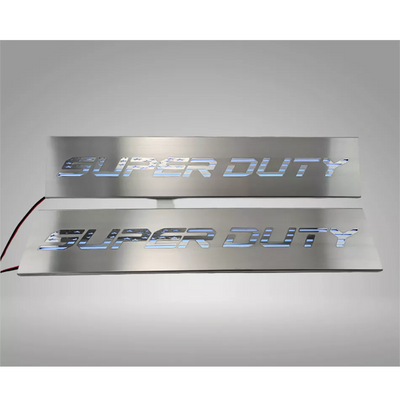 2017-2024 Ford F250 and F350 Front Brushed Stainless Steel Door Sills - Super Duty American Flag Font | Choose Color