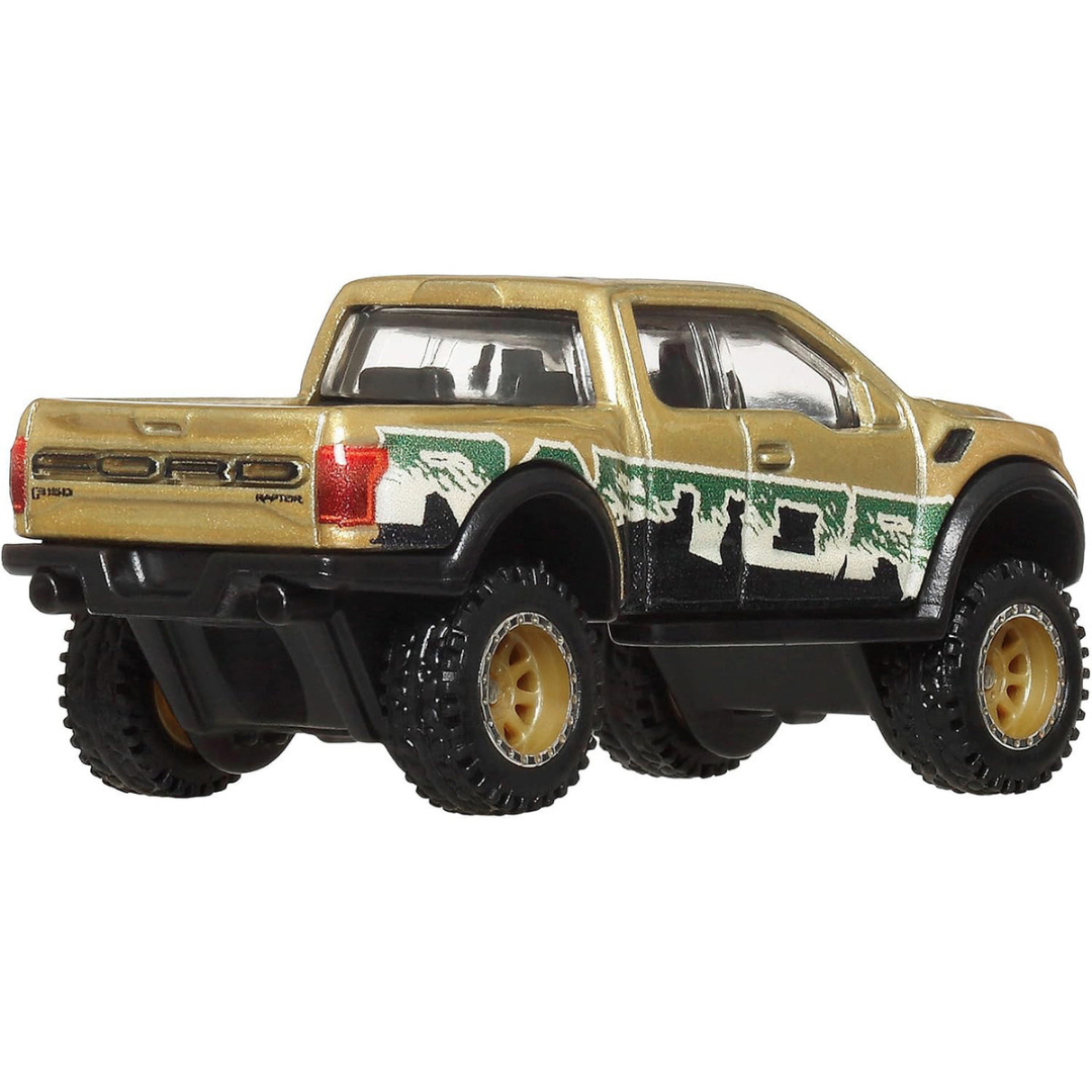 2017 Ford F-150 Raptor Pickup Truck Gold Metallic with Graphics "HW Off Road" Series Diecast Model Car