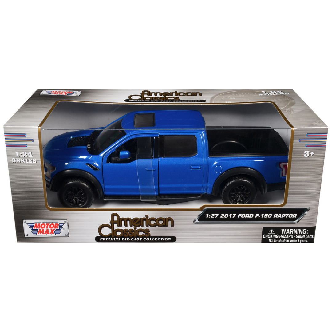 2017 Ford F-150 Raptor Pickup Truck Medium Blue Metallic 1/27 Diecast Model Car