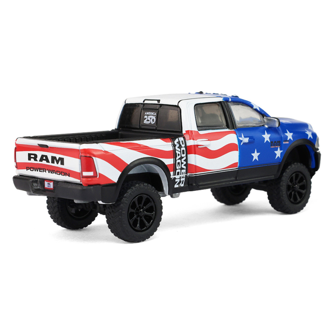 2017 Ram 2500 Power Wagon Pickup Truck American Flag Livery "America 250 Edition" "Anniversary Collection" Series 18 1/64 Diecast Model Car