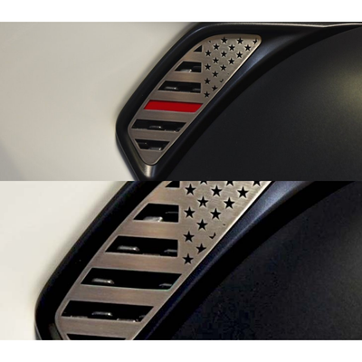 2018-2020 Jeep Wrangler JL/JLU - Side Vent Accents Flag w/Color Insert 2Pc | Stainless, Choose Color & Finish