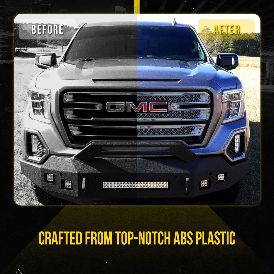 2019-2021 GMC Sierra 1500 AT4/SLT 2 PCS Chrome Tape-on Patented Grille Overlay