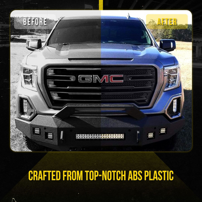 2019-2021 GMC Sierra 1500 AT4/SLT 2 PCS Gloss Black Tape-on Patented Grille Overlay
