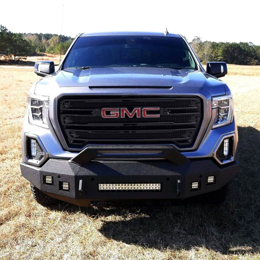 2019-2021 GMC Sierra 1500 AT4/SLT 2 PCS Gloss Black Tape-on Patented Grille Overlay