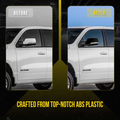 2019-2024 Ram 1500 2 PCS With Turn Signal Top Gloss Black Tape-on Mirror Cover