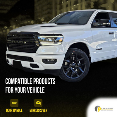 2019-2024 Ram 1500 4 PCS Gloss Black Tape-on Patented Grille Overlay