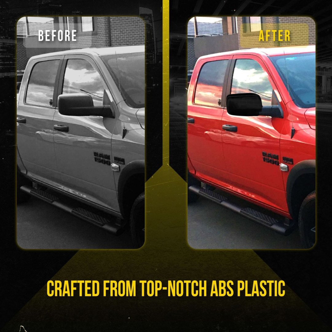 2019-2024 Ram 1500 (Not for Classic) 2 PCS No Turn Signal Top Gloss Black Tape-on Mirror Cover