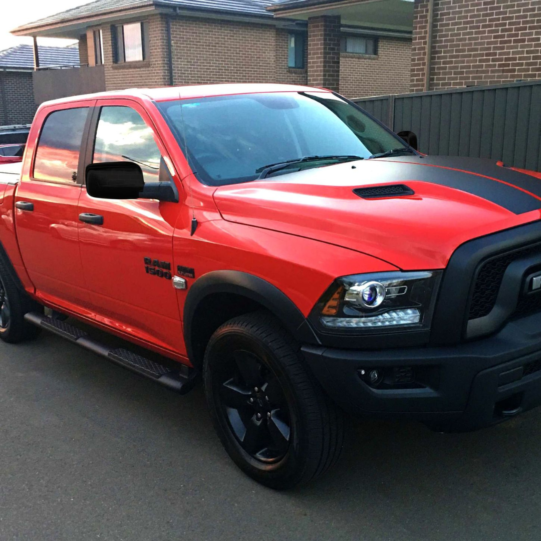 2019-2024 Ram 1500 (Not for Classic) 2 PCS No Turn Signal Top Gloss Black Tape-on Mirror Cover