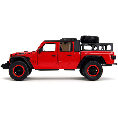 2020 Jeep Gladiator Rubicon Pickup Truck Red with Black Top and Extra Wheels "Just Trucks" Series 1/24 Diecast Model Car