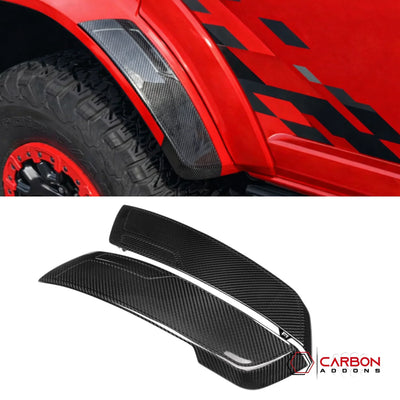 Real Carbon Fiber Rear Wheel Fender Flare Trim Insert For 2021–2024 Ford Bronco Raptor