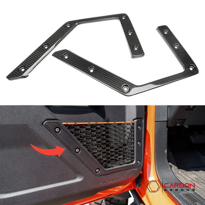 Real Carbon Fiber Front Door Storage Pocket Net  Frame For 2021–2025 Ford Bronco | Direct Replacement