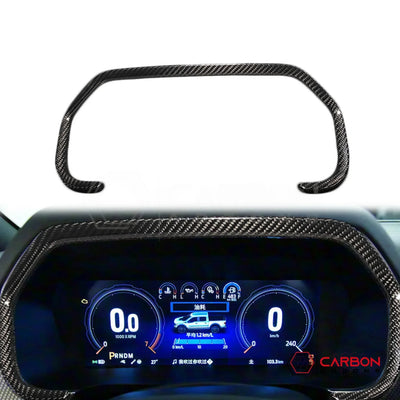 Real Carbon Fiber Gauge Cluster Trim Cover for 2021+ Ford F-150 (Chrome Delete)
