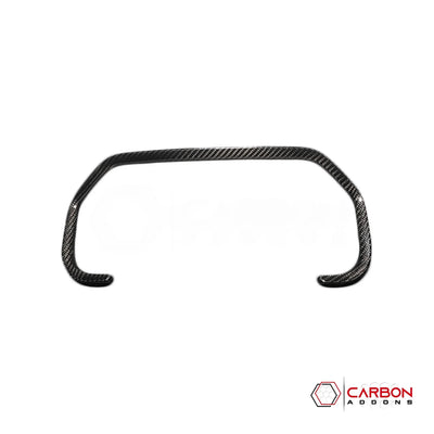 Real Carbon Fiber Gauge Cluster Trim Cover for 2021+ Ford F-150 (Chrome Delete)