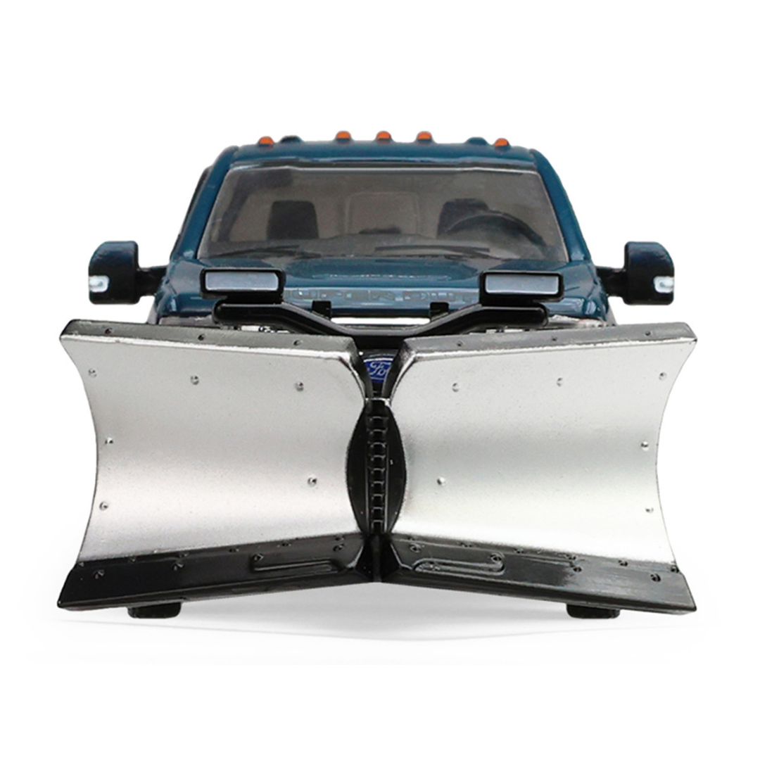 2022 Ford F-450 Dually Pickup Truck with Snow Plow Antimatter Blue Metallic "Dually Drivers" Series 17 1/64 Diecast Model Car