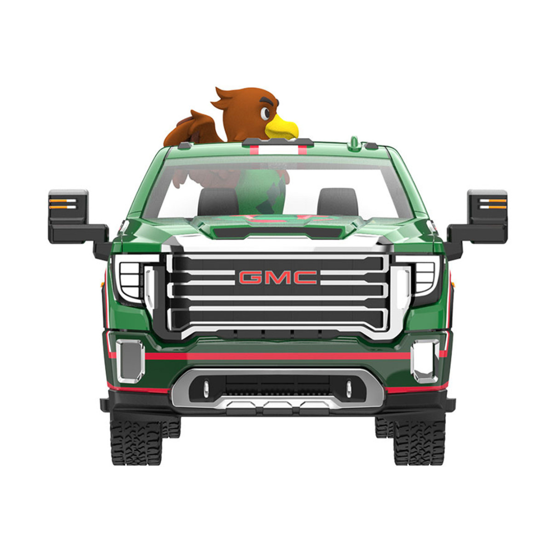 2022 GMC Sierra 3500 HD Pickup Truck Green with Mexican Soccer Graphics with Eagle Figure "International Soccer Celebration '26" Series 1/64 Diecast Model Car