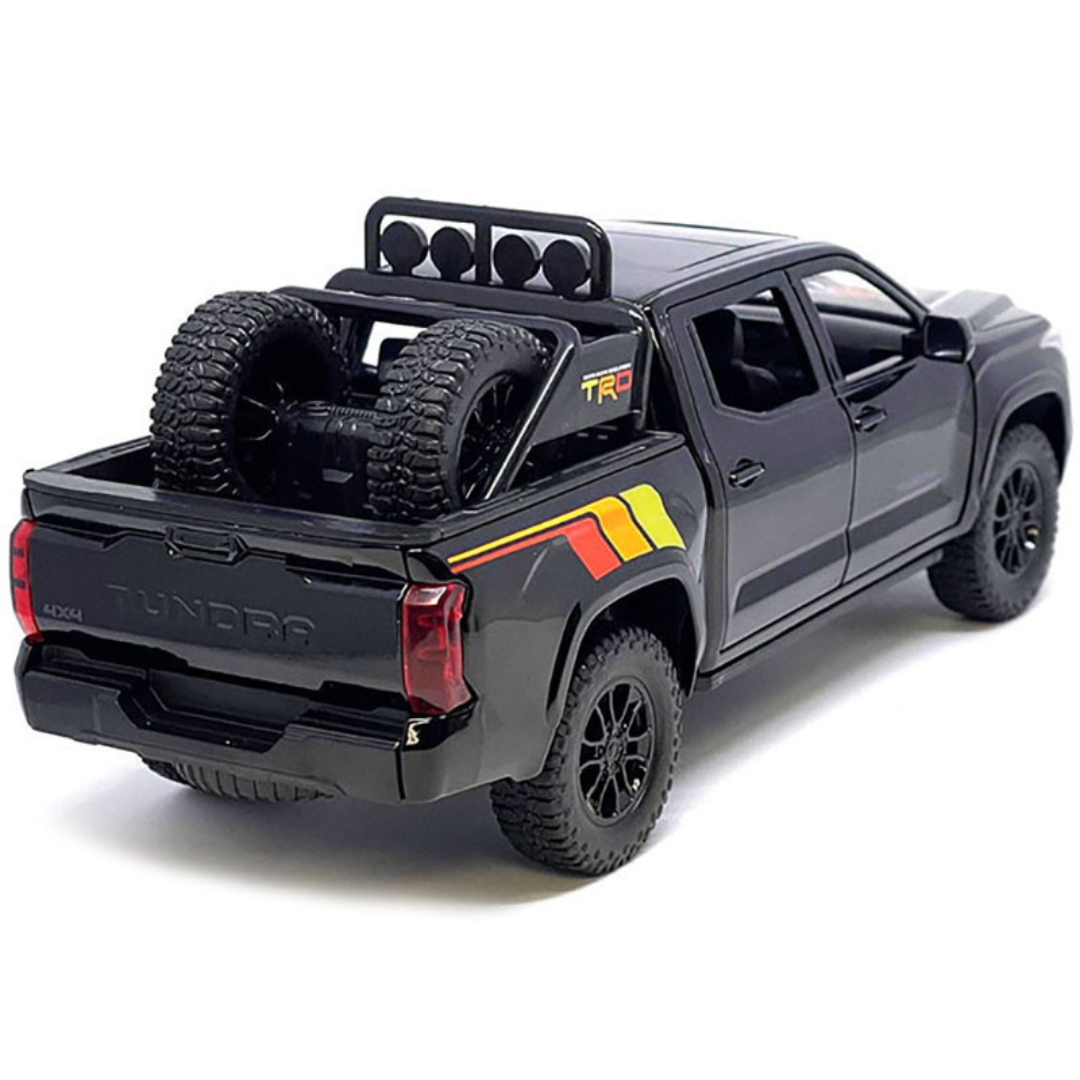 2023 Toyota Tundra TRD 4x4 Pickup Truck Black with TRD Stripes with Sunroof and Wheel Rack Limited Edition to 2400 pieces Worldwide 1/24 Diecast Model Car