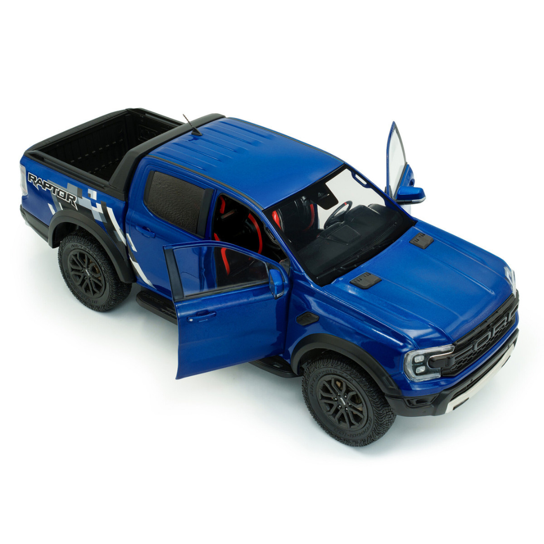2024 Ford Ranger Raptor Pickup Truck Blue Lightning Metallic 1/18 Diecast Model Car