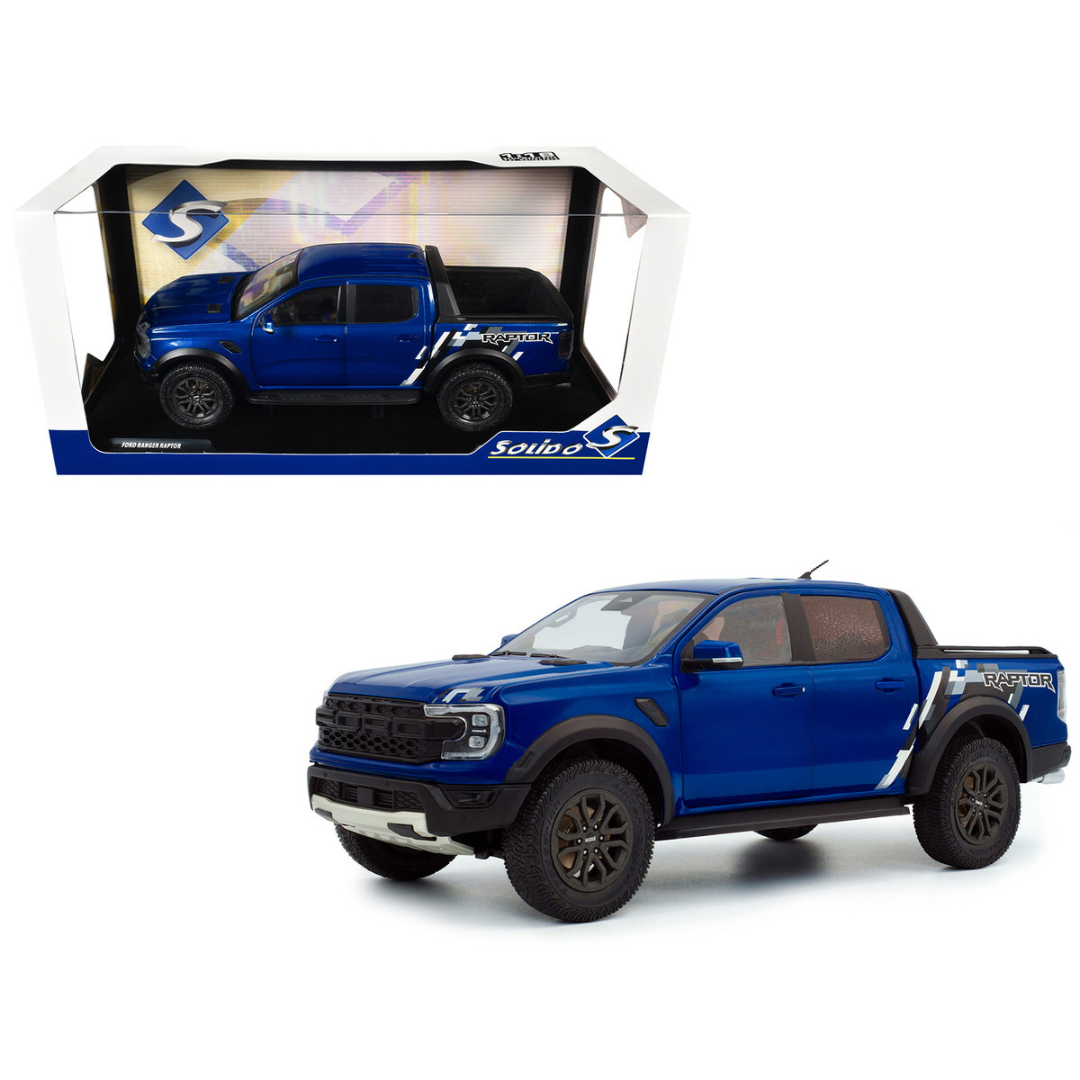 2024 Ford Ranger Raptor Pickup Truck Blue Lightning Metallic 1/18 Diecast Model Car