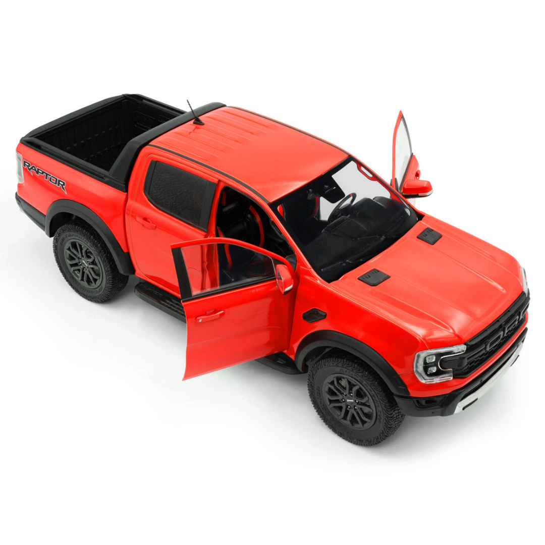 2024 Ford Ranger Raptor Pickup Truck Orange Red 1/18 Diecast Model Car