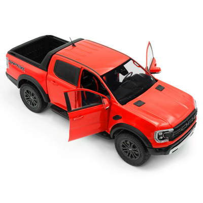 2024 Ford Ranger Raptor Pickup Truck Orange Red 1/18 Diecast Model Car