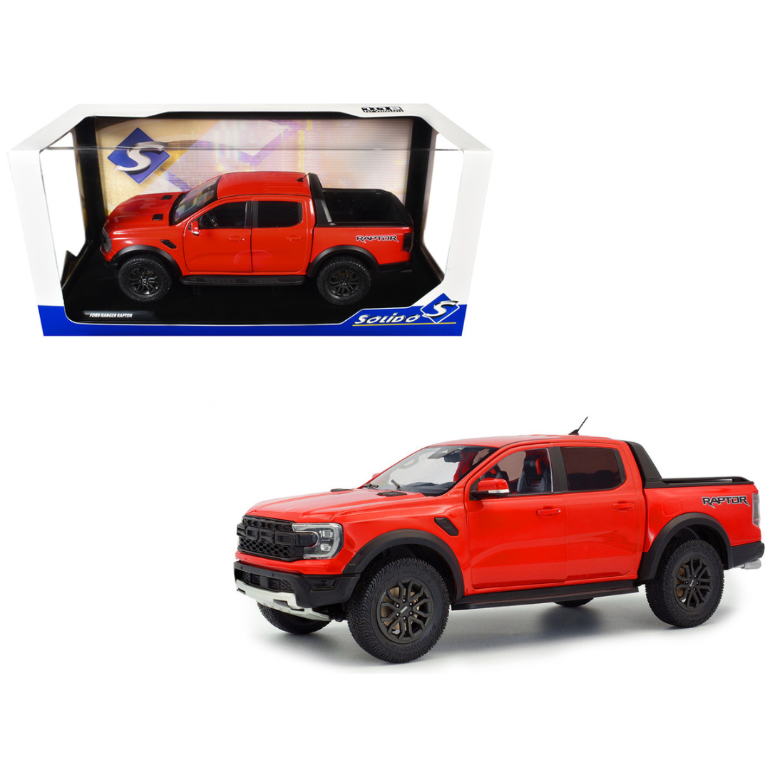 2024 Ford Ranger Raptor Pickup Truck Orange Red 1/18 Diecast Model Car