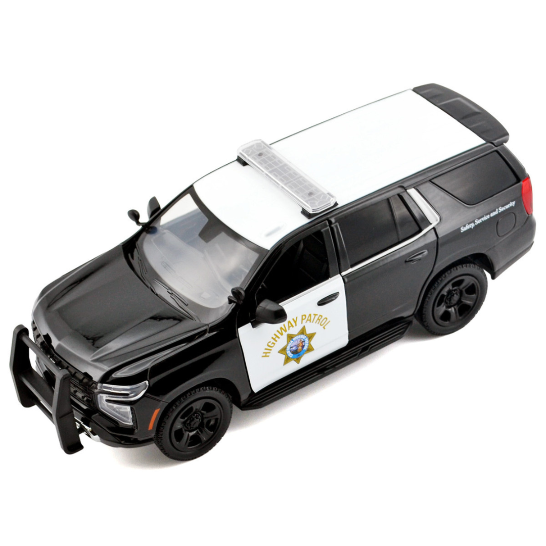 2025 Chevrolet Tahoe Police Pursuit Vehicle "California Highway Patrol" Black and White "Law Enforcement and Public Service" Series 1/24 Diecast Model Car