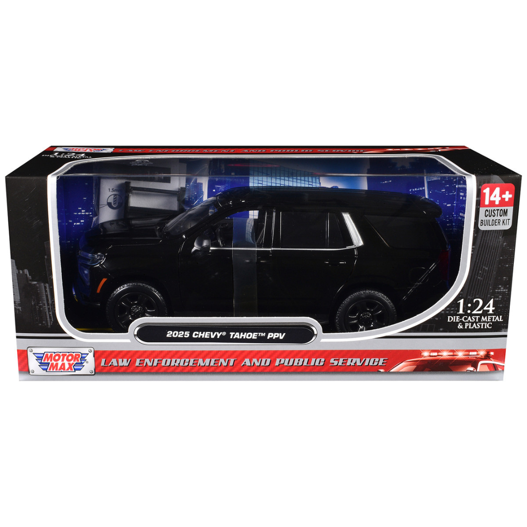 2025 Chevrolet Tahoe PPV Black "Custom Builder's Kit - Law Enforcement and Public Service" Series 1/24 Diecast Model Car