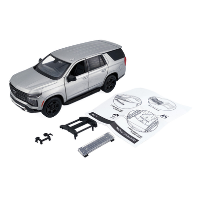 2025 Chevrolet Tahoe PPV Silver Metallic "Custom Builder's Kit - Law Enforcement and Public Service" Series 1/24 Diecast Model Car