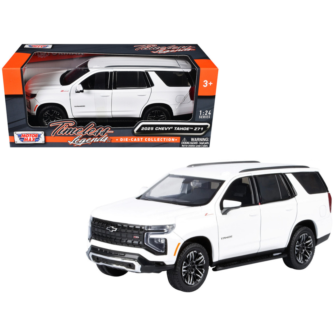 2025 Chevrolet Tahoe Z71 White "Timeless Legends" Series 1/24 Diecast Model Car
